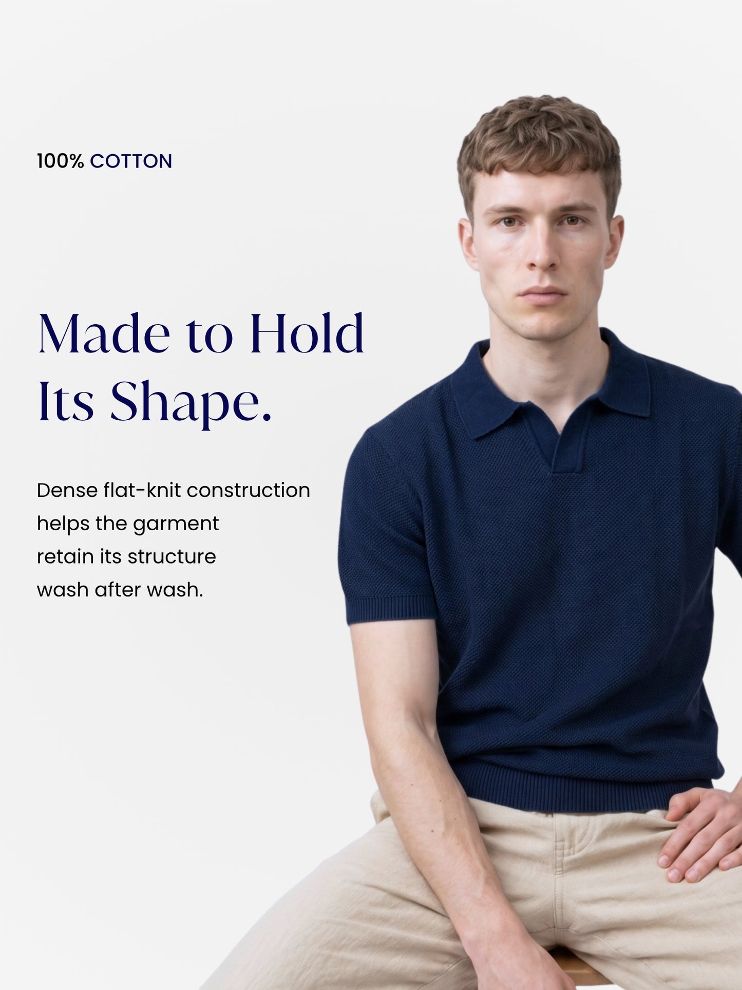 Men Flat Knit Polo