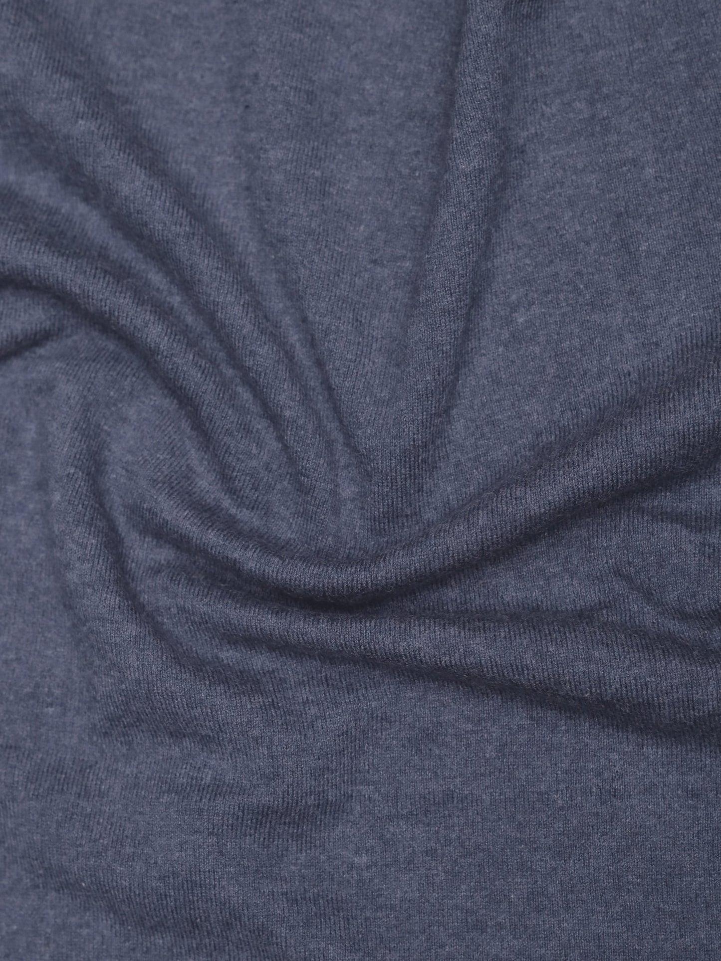 Men Navy Solid Flat Knit Regular Fit Round Neck T-shirt