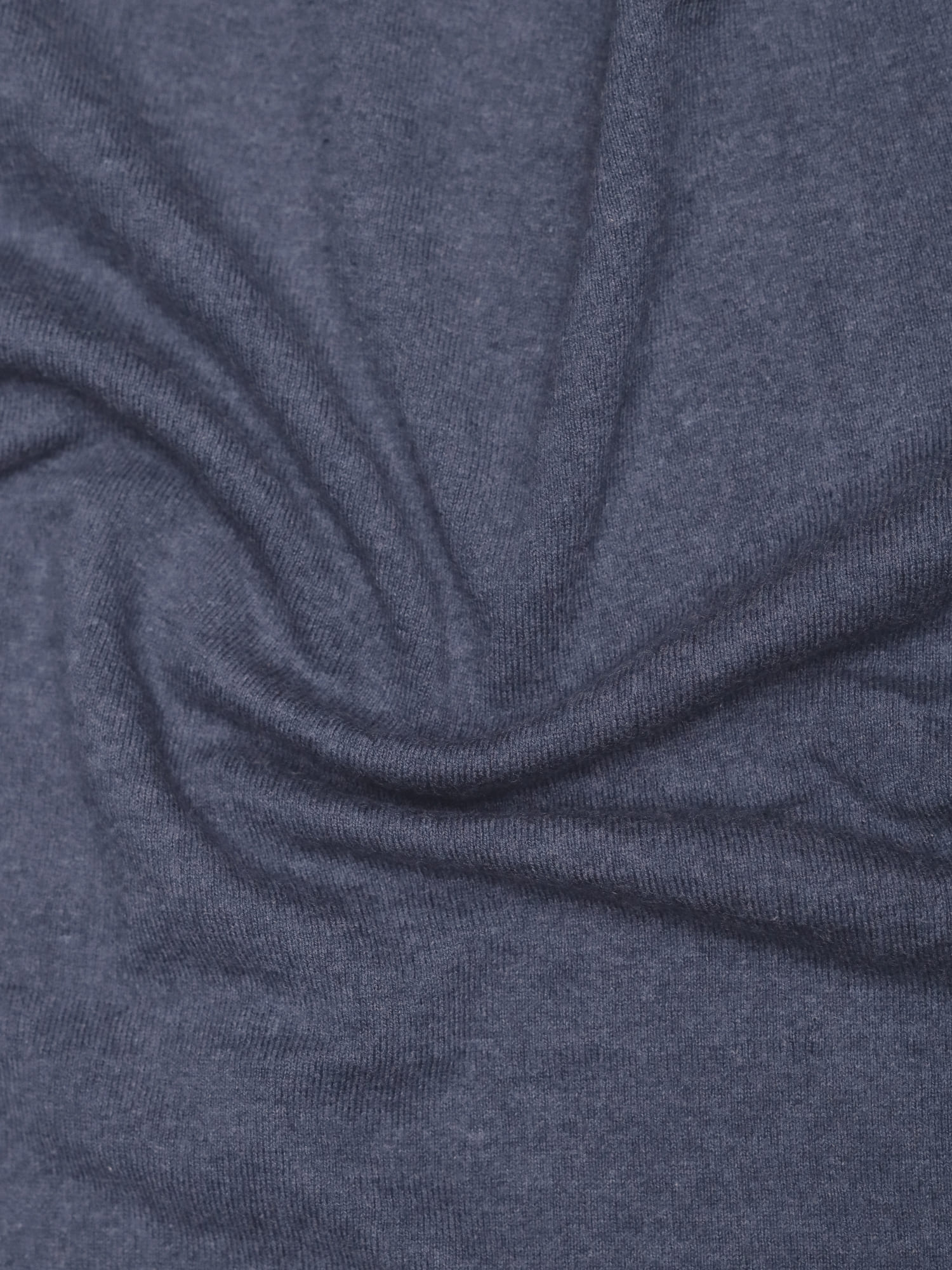 Men Navy Solid Flat Knit Regular Fit Round Neck T-shirt