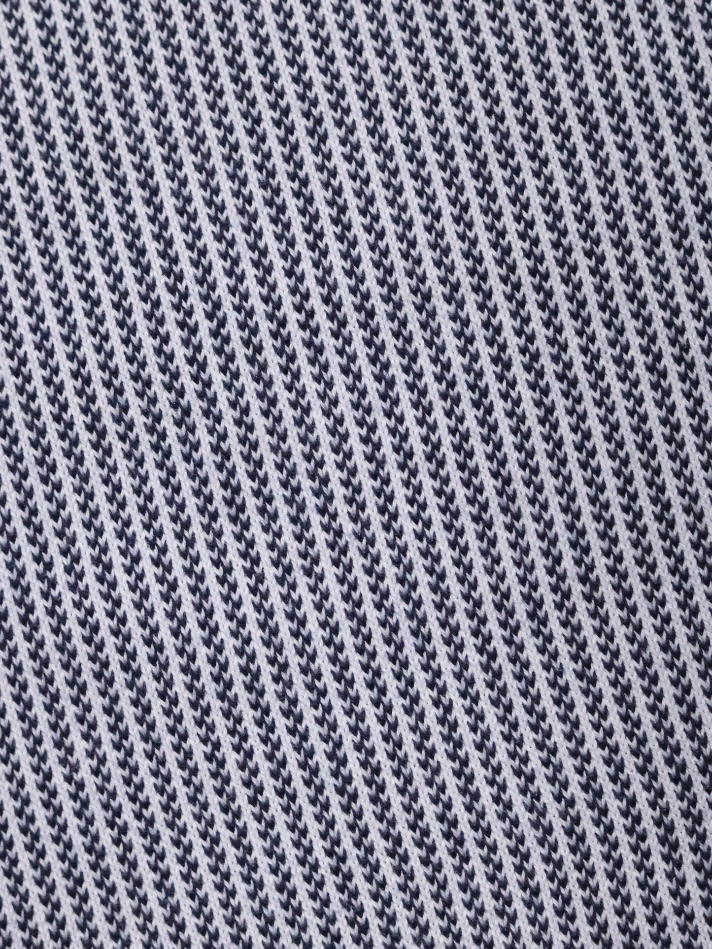 Navy White Flat Knit Polo T-shirt