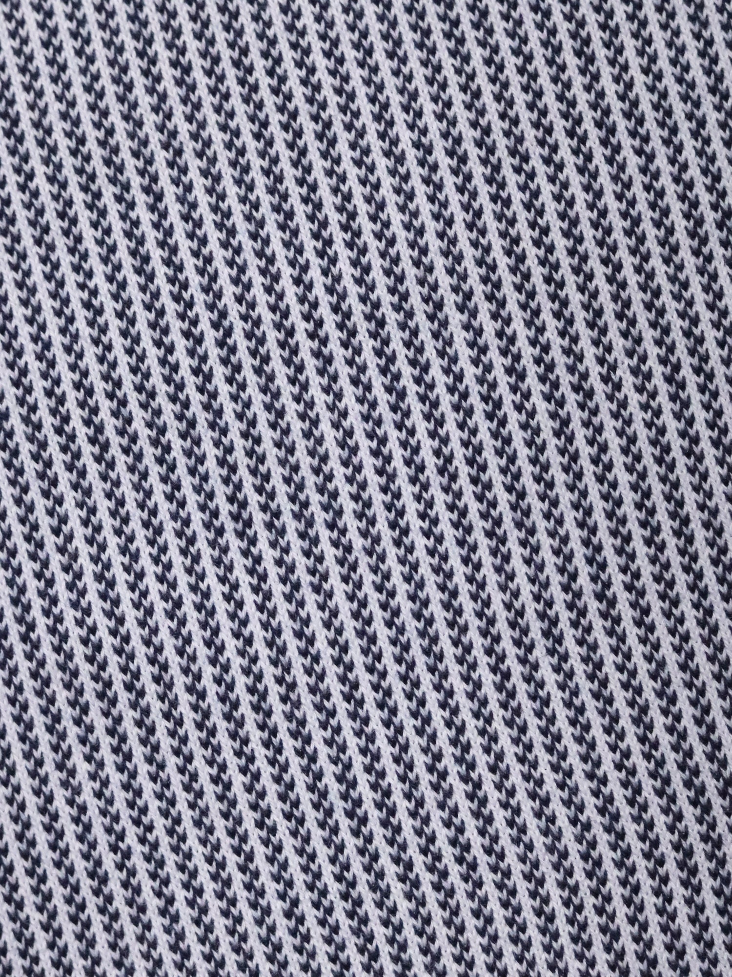 Navy White Flat Knit Polo T-shirt