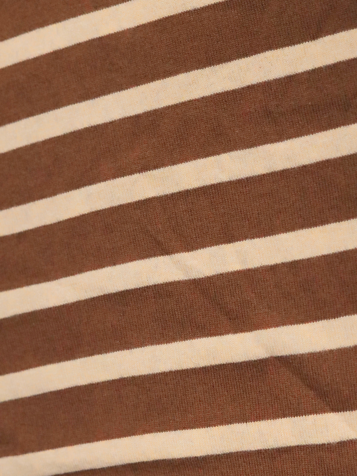 Men Brown Striped Flat Knitted T-shirt