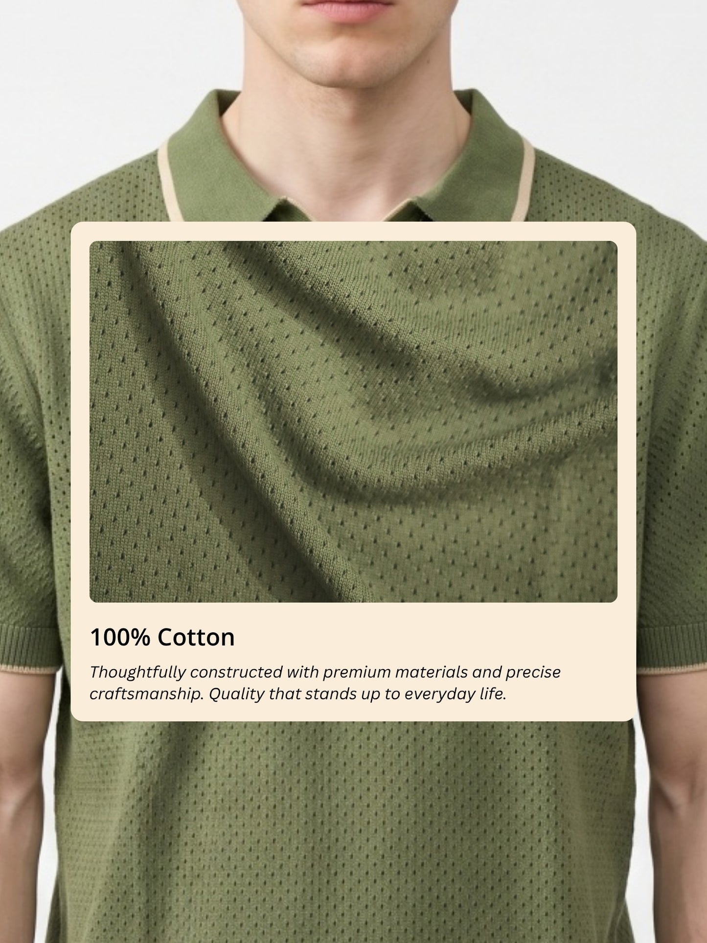 Men Flat Knit Polo