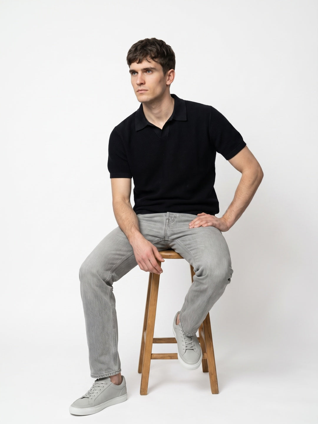 Men Flat Knit Polo