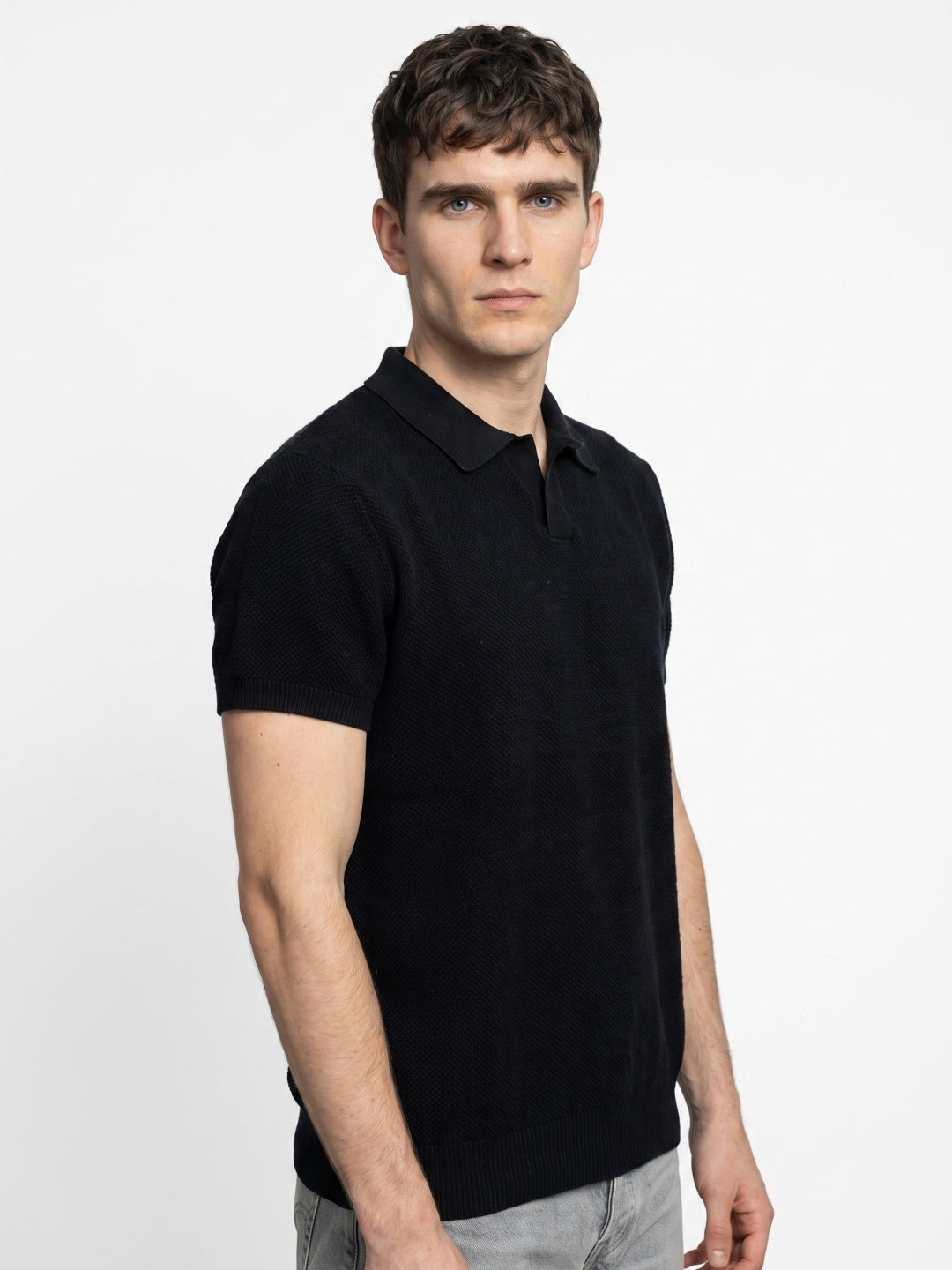 Men Flat Knit Polo