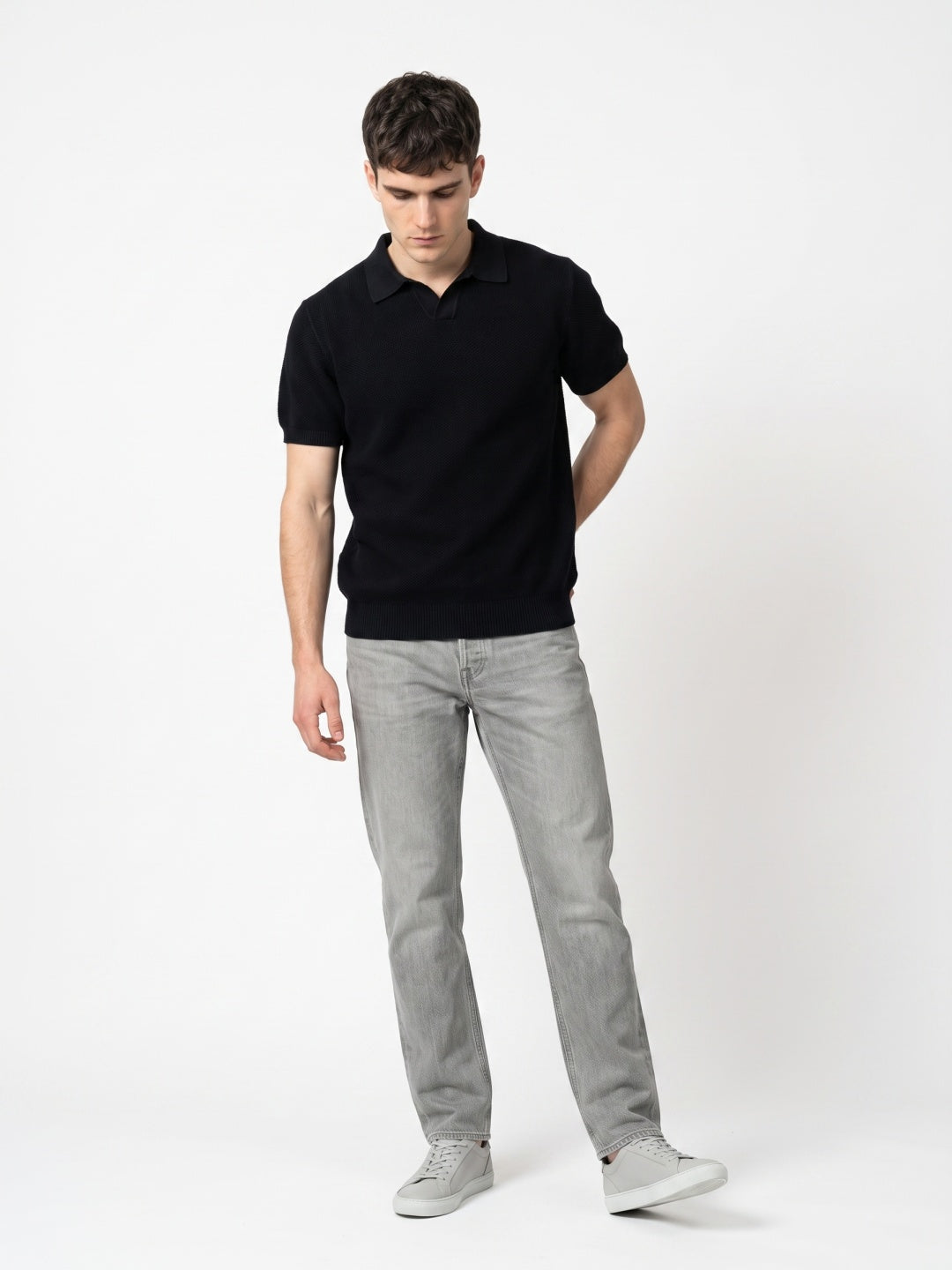 Men Flat Knit Polo