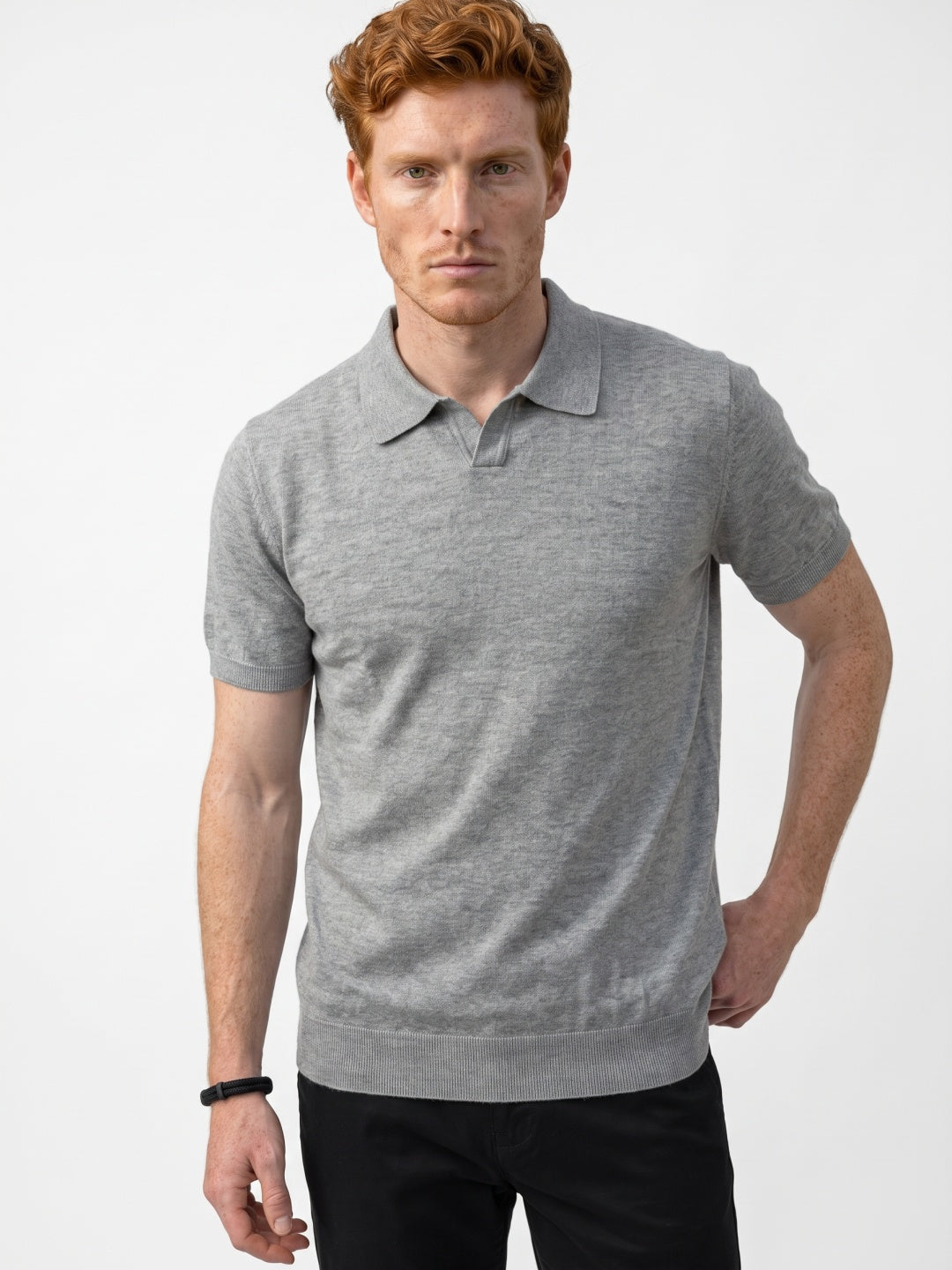 Men Flat Knit Polo