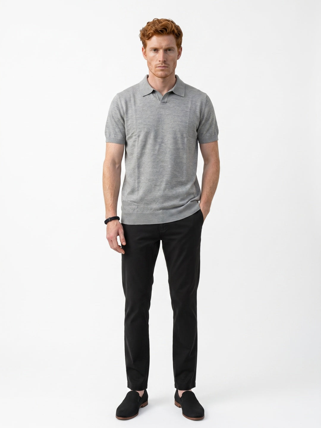 Men Flat Knit Polo