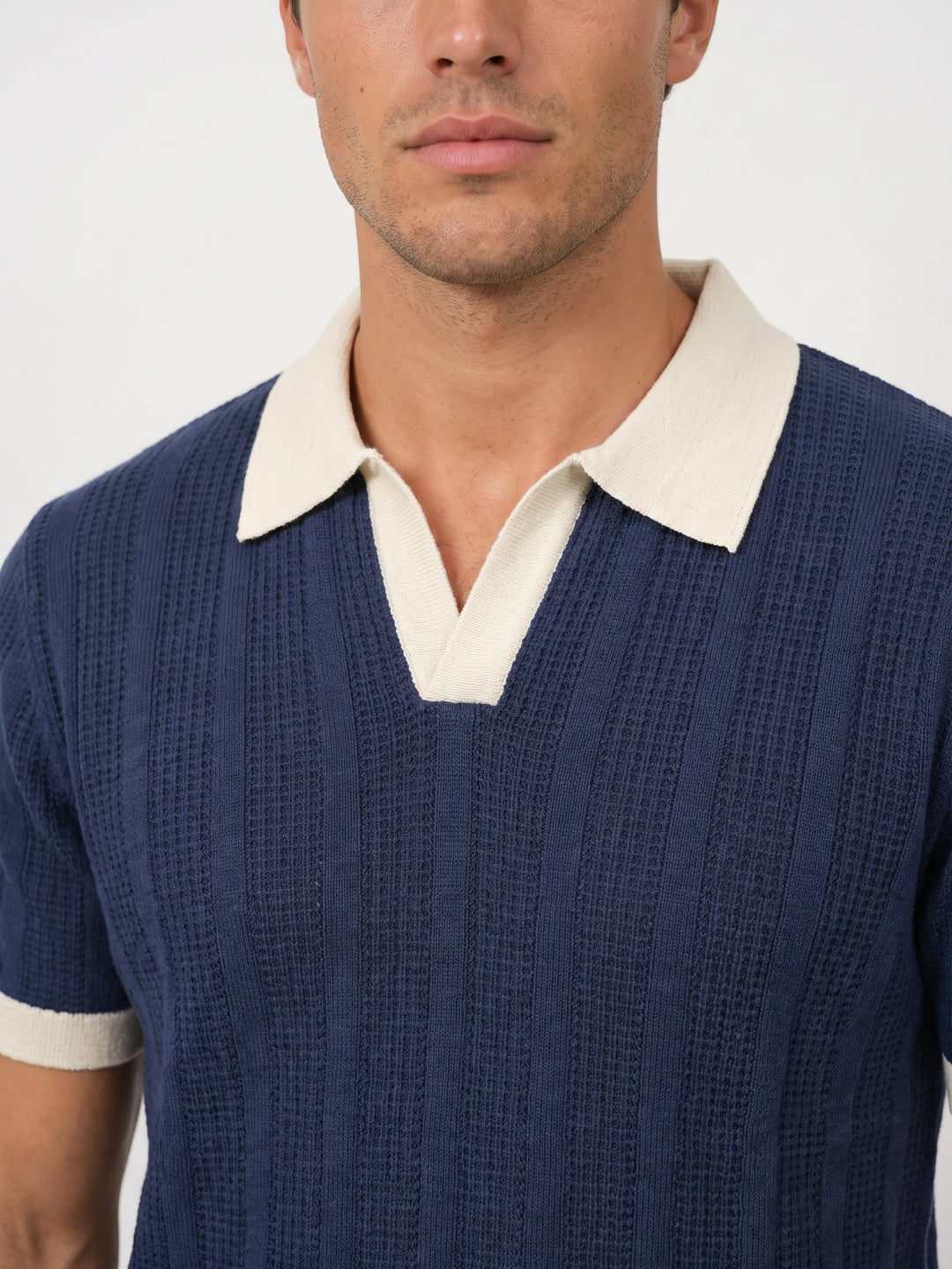 Men Flat Knit Polo