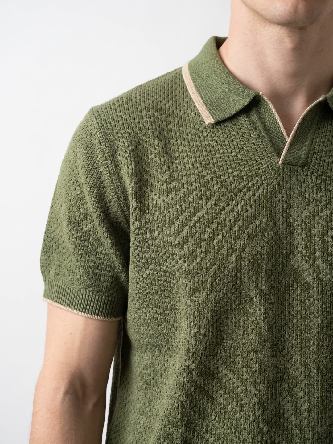 Men Flat Knit Polo