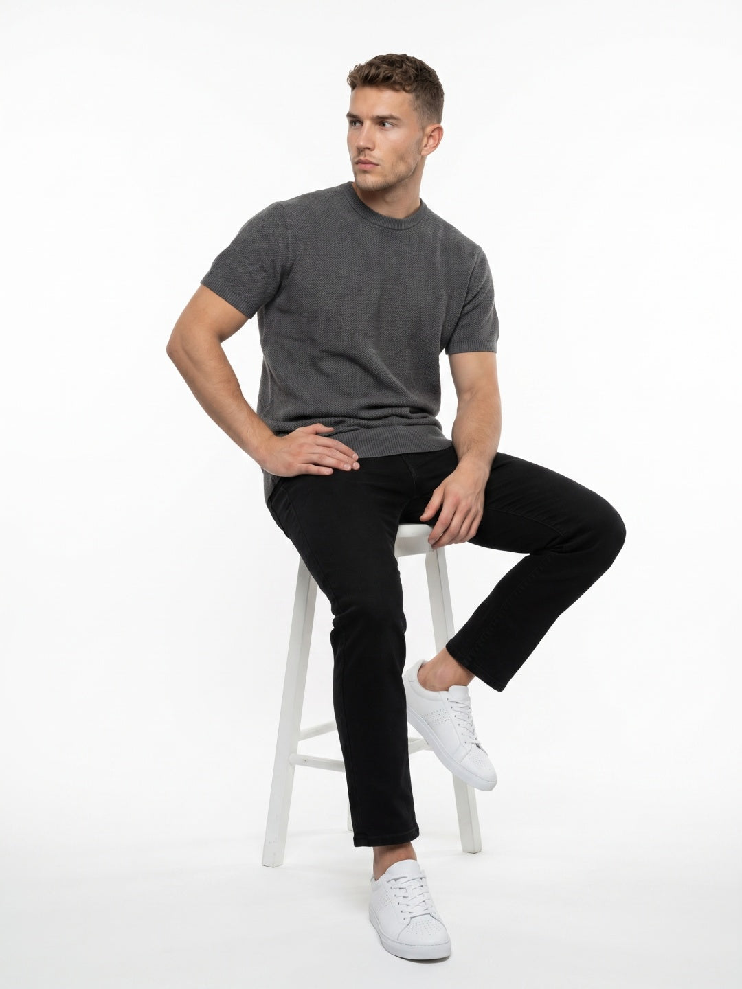 Men Flat Knit Polo