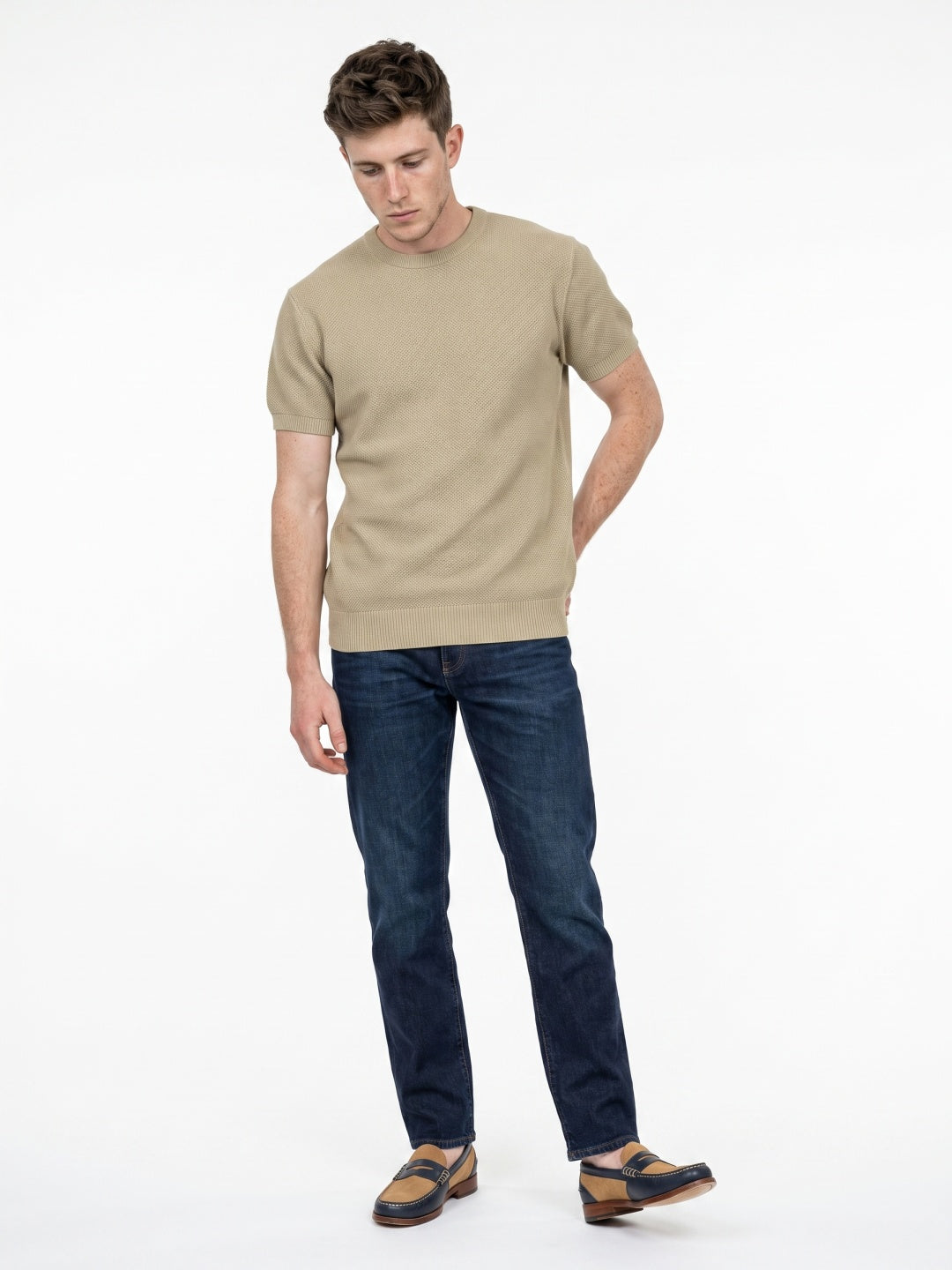 Men Flat Knit Polo