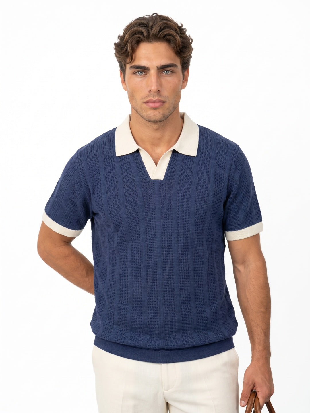 Men Flat Knit Polo