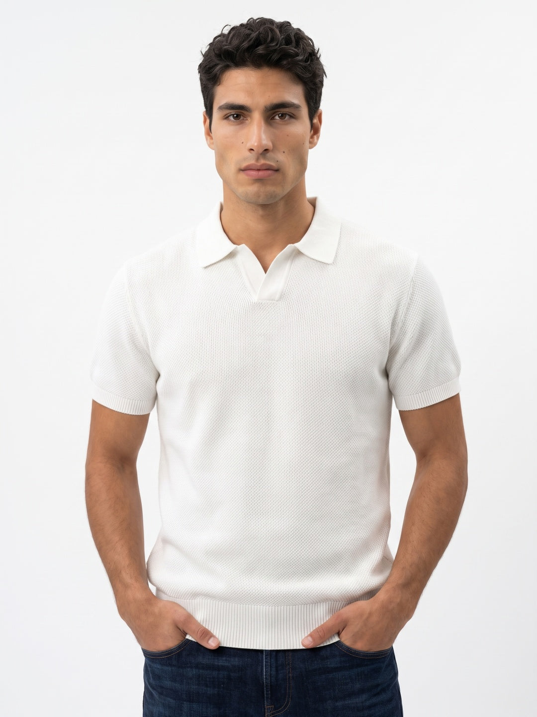 Men Flat Knit Polo