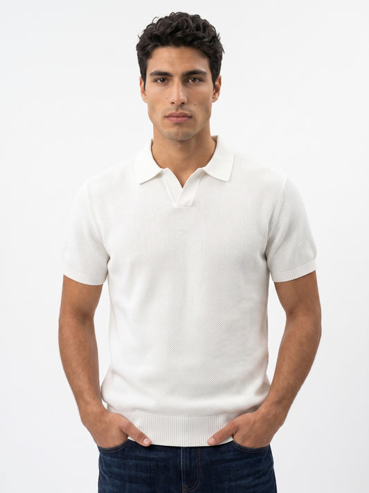 Men Flat Knit Polo
