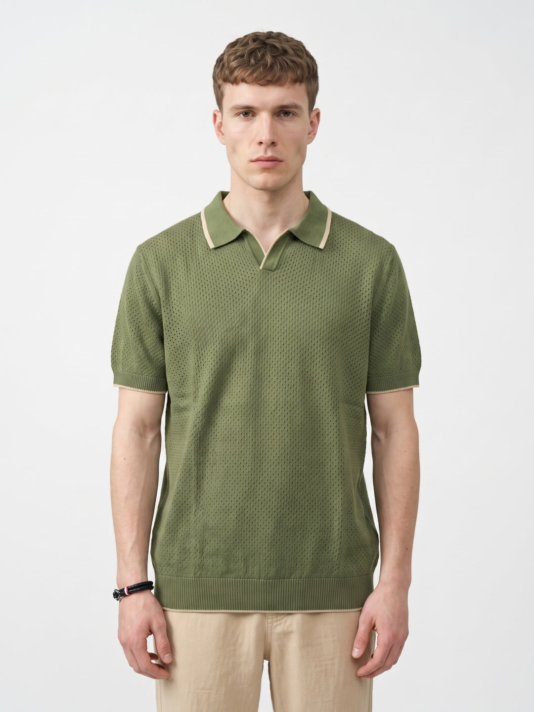 Men Flat Knit Polo