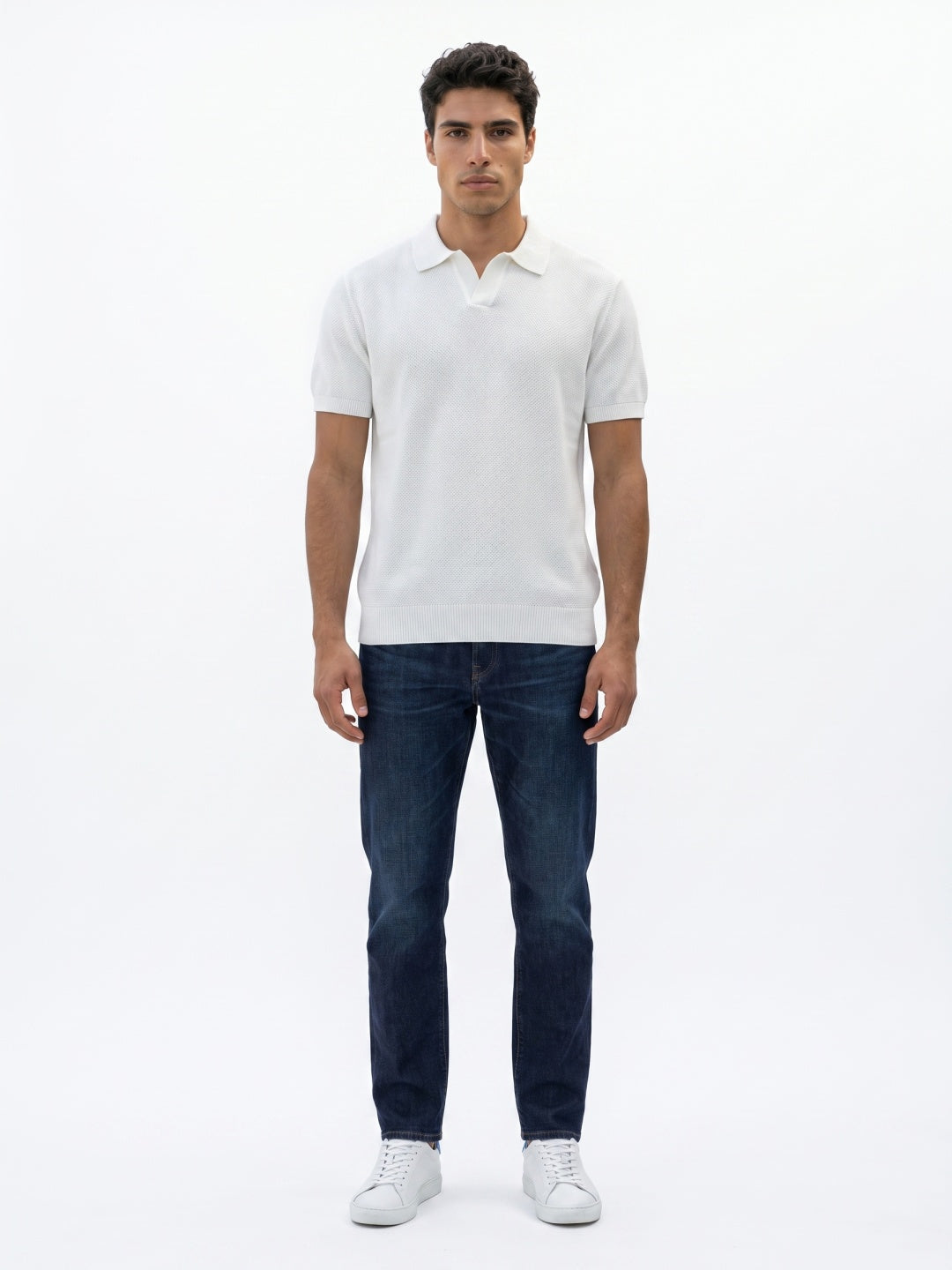 Men Flat Knit Polo