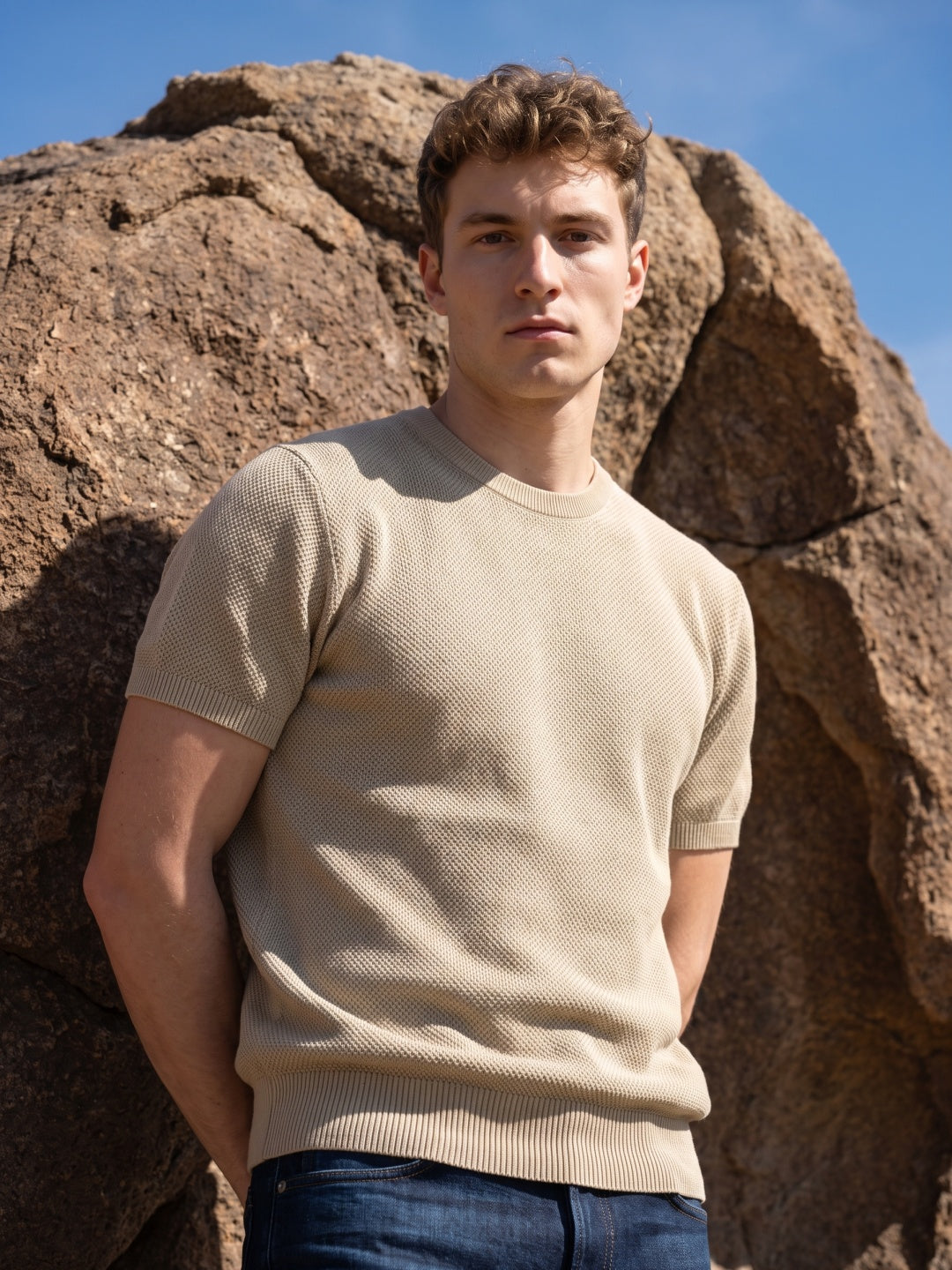 Men Flat Knit Polo