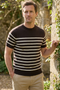 Brown and White Striped T-Shirt