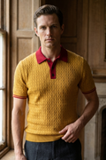 Mustard Yellow Polo with Contrast Collar