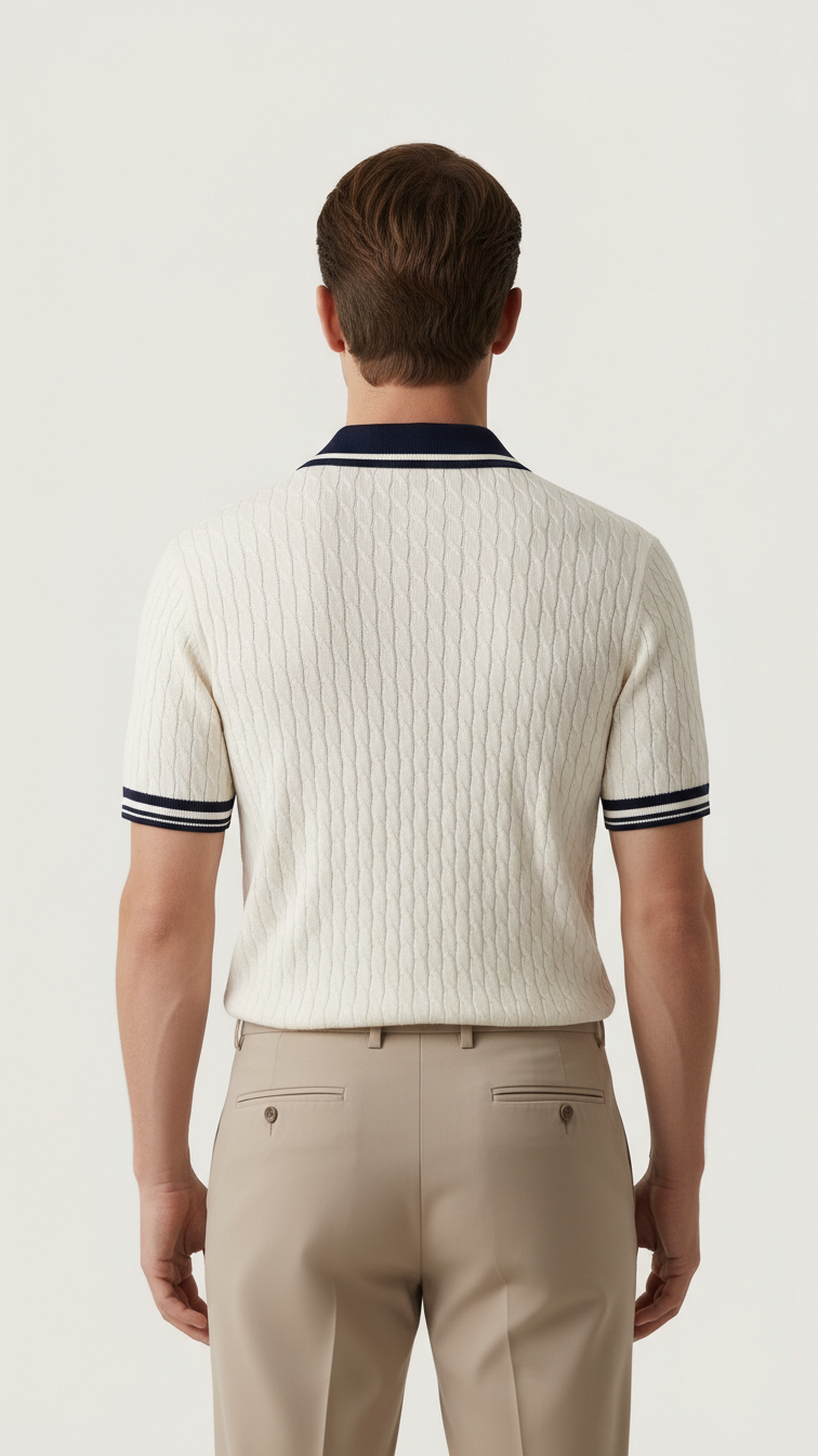 Riviera Tipped Cable Polo T-shirt
