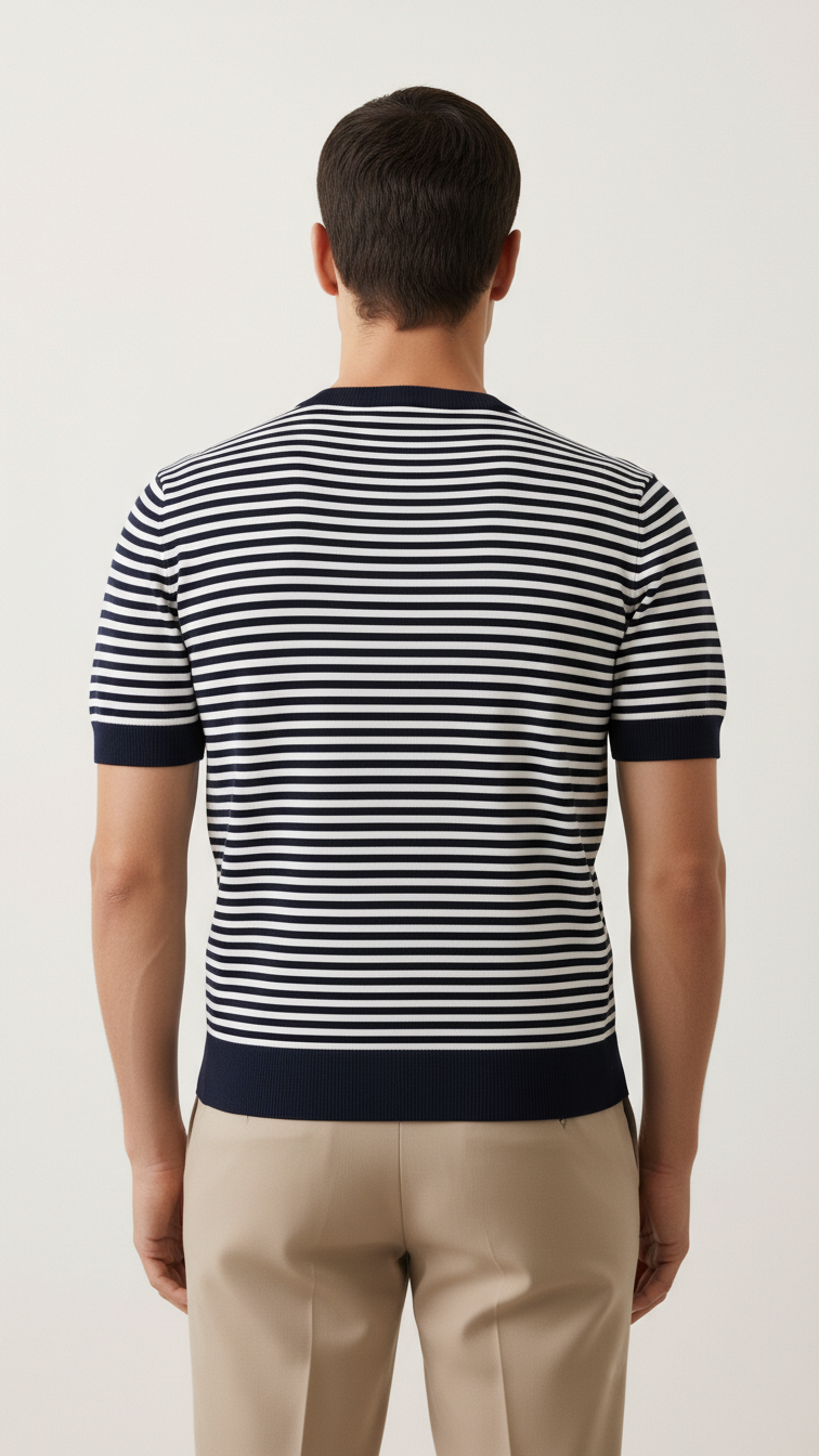 Navy and White Striped T-shirt