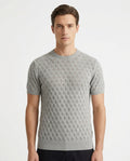 Kalidas Diamond Knit Crew Neck T-Shirt – Pearl Grey