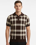 Heritage Check Flat Knit Polo – Espresso Brown
