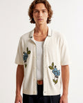 Kalidas Artisan Floral Knit Overshirt – Ivory