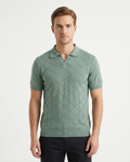 Kalidas Heritage Diamond Knit Polo – Sage Green