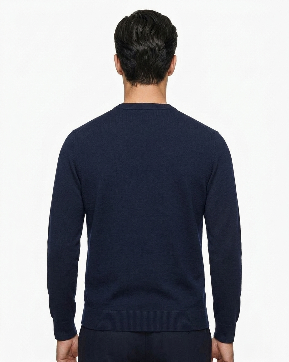 Kalidas Heritage Textured Flat Knit Sweater – Midnight Navy