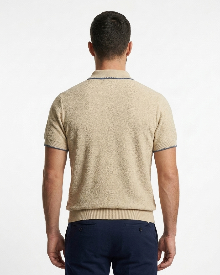 Kalidas Riviera Textured Knit Shirt – Sand Beige